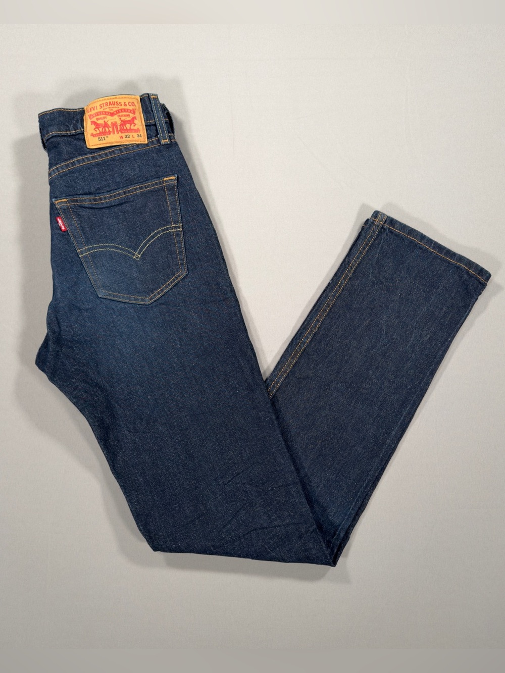 Levi's 511 Slim Fit Men's Jeans 32x34 Dark Wash Indigo Blue Lyocell Stretch